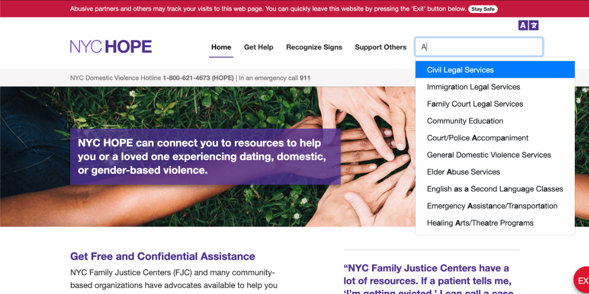 The letter 'A' typed into a search box